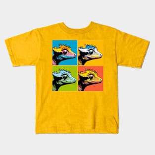 Pop Art Crested Gecko - Cool Lizard Kids T-Shirt